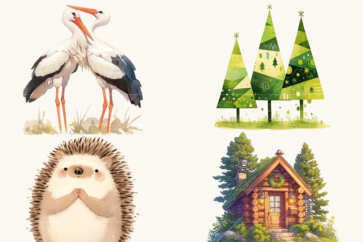 Watercolor Boho Woodland Clipart, an Animal Illustration by BusyDaydesign (Photo 5 of 8)