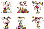 Christmas Dog Clipart, an Illustration by Black Bird Studio (Thumbnail 4 of 6)