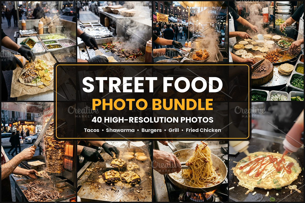 Street Food Grill Photography Bundle, a Food & Drink Photo by 3d_model_tifotizi (Photo 1 of 6)
