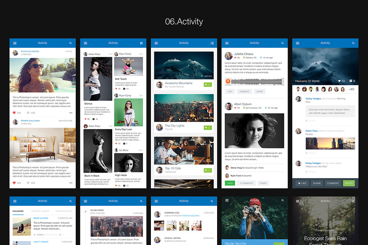 Hexagon Mobile UI Kit, an UI Kit Template by hoangpts (Photo 7 of 8)