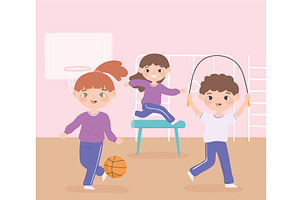 kids sports characters, a Person Illustration by studiogstock