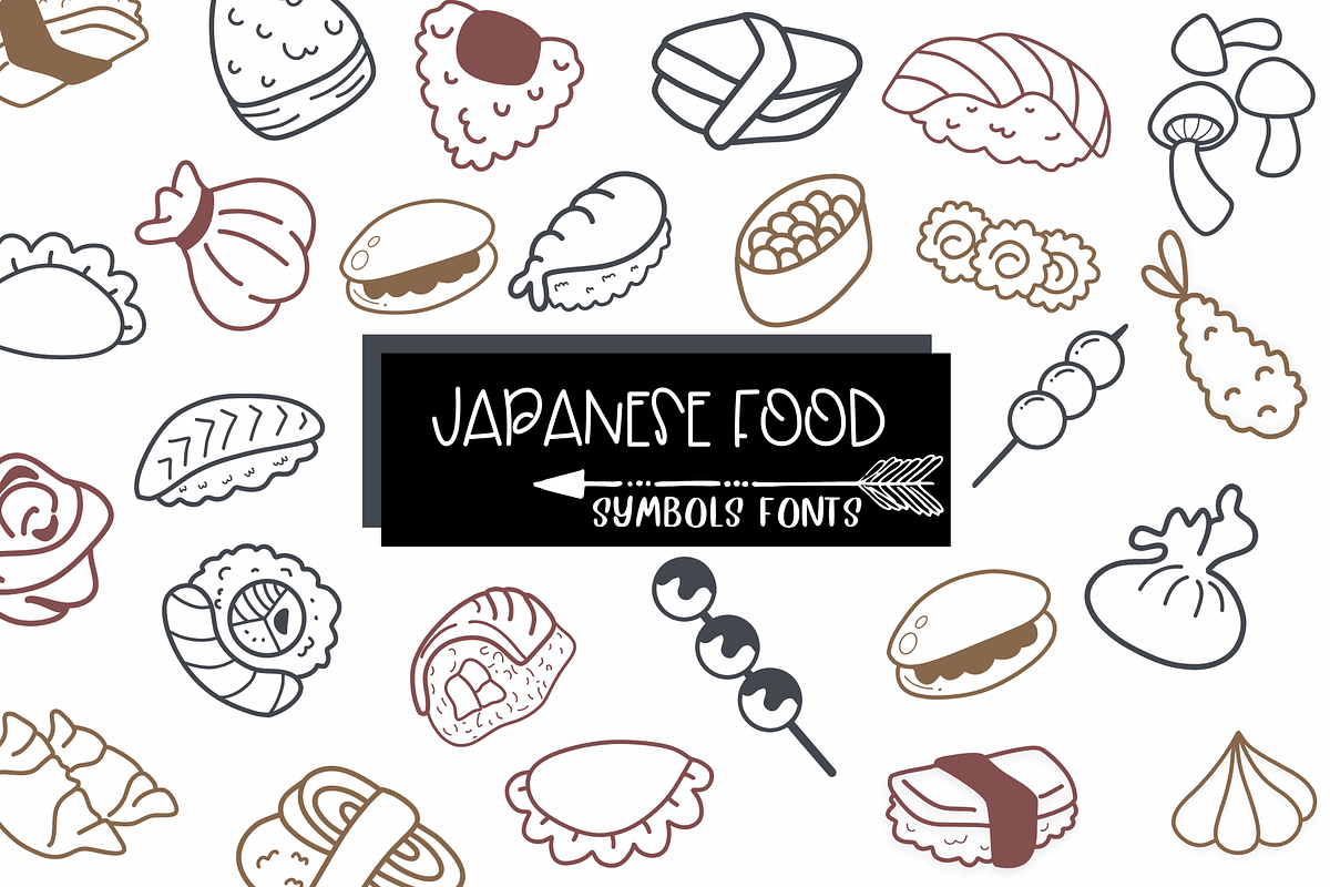 Japanese Food | Symbols Fonts, a Symbol Font by Sirinart (Photo 1 of 7)