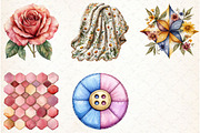 Watercolor Cottage Quilts Fussy Clip, an Illustration by Libby Wishes (Thumbnail 5 of 6)