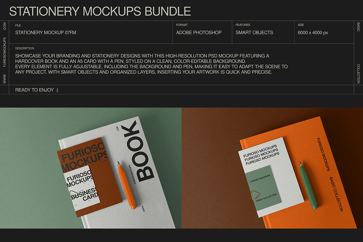 Stationery Mockups Bundle 1 – 6 PSD, a Books & Magazine Mockup by FURIOSO mockups (Photo 12 of 14)
