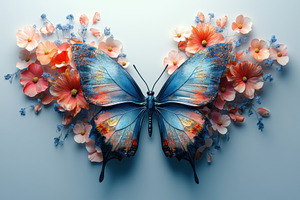 Colorful butterfly resting among vib, a Photo by Tanuart