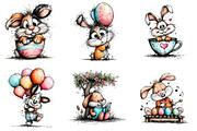 Whimsical Easter Bunny Clipart, an Illustration by Dream Creation (Thumbnail 6 of 6)