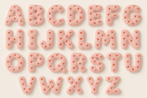 Pink alphabet letters with heart pat, a Photo by Dvoevnore photos
