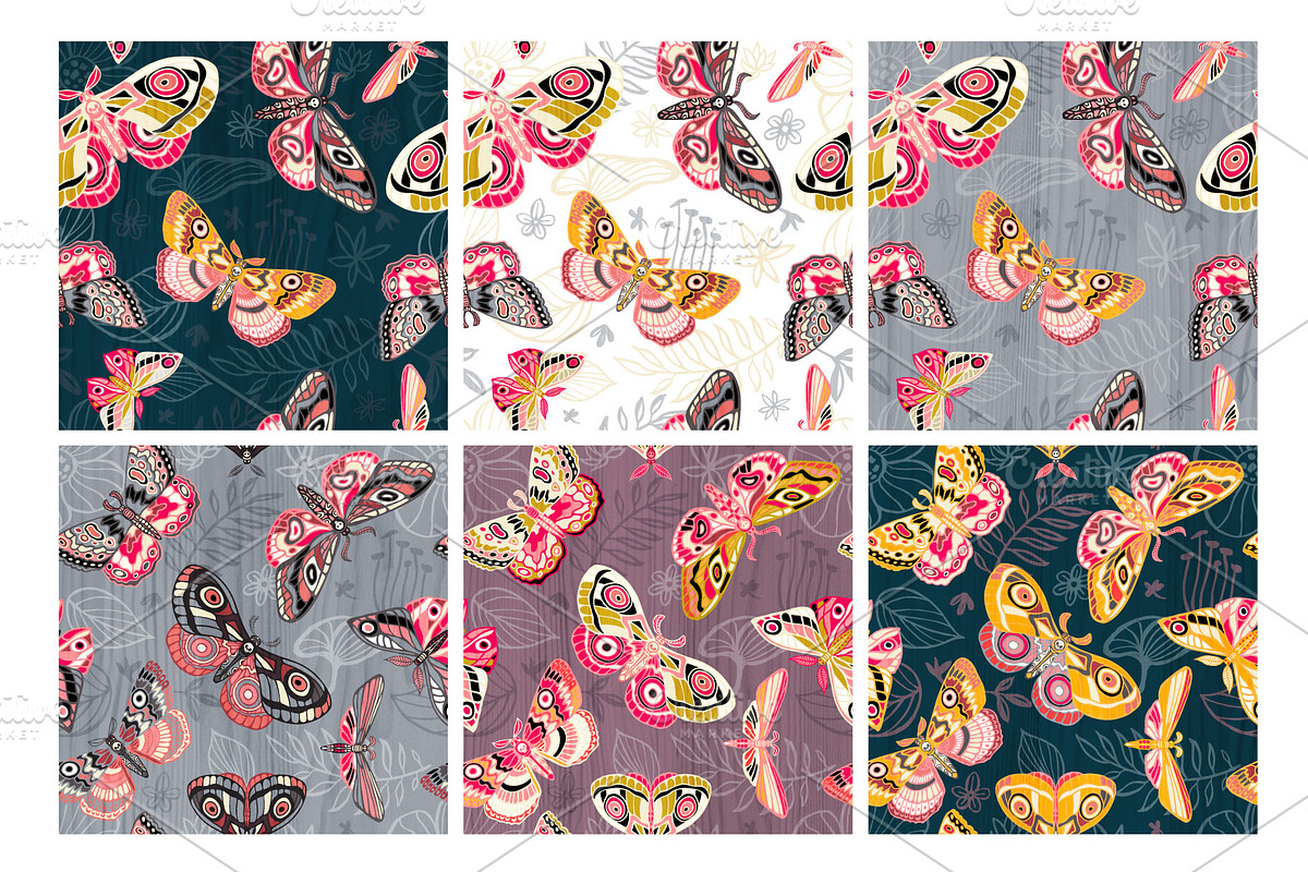 Night Moths, Butterflies Vector Set, a Graphic by Iraida_Bearlala (Photo 3 of 5)