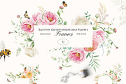 Summer Garden Watercolor flowers, a Seasonal Illustration by Yuliia Lashevska (Thumbnail 9 of 13)