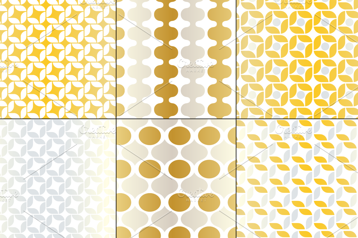 Silver & Gold Seamless Patterns preview 3