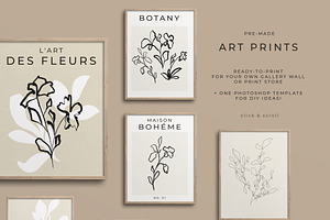 Abstract Floral Line Art & Poster