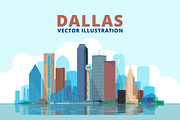 Dallas Texas skyline illustration, an Illustration by Sky and glass (Thumbnail 2 of 6)