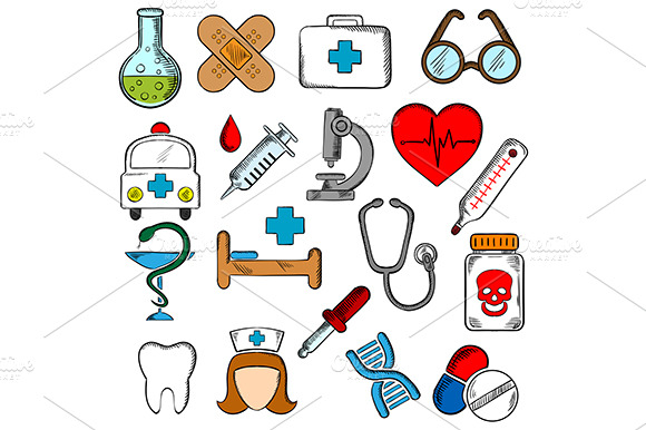 Medicine And Medication Icons Set
