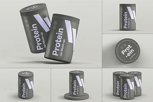 Protein Tall Jar Mockup, a Packaging Mockup by DesignRushMarket