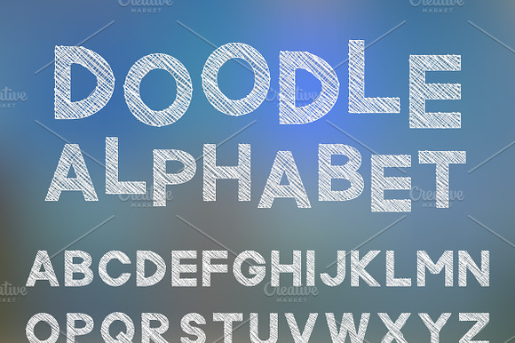 Decorative doodle alphabet preview 2
