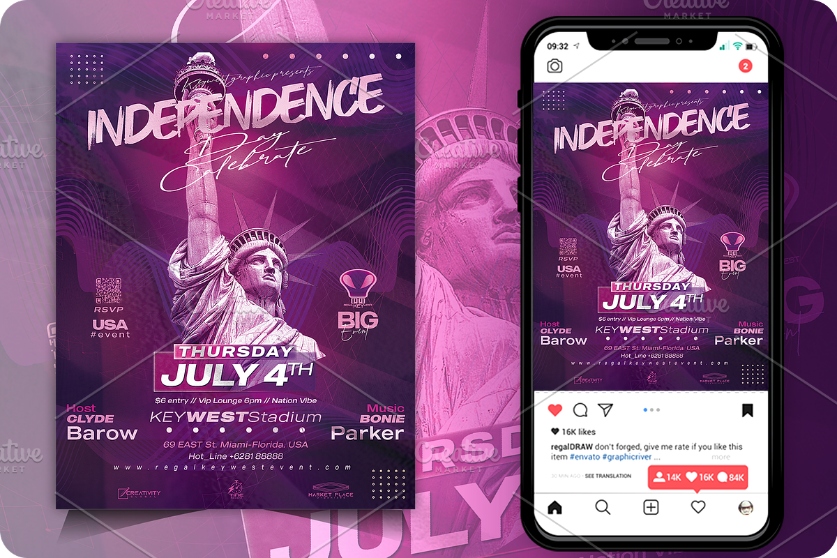 Independence Event Flyer, a Flyer Template by regalDRAW (Photo 1 of 2)