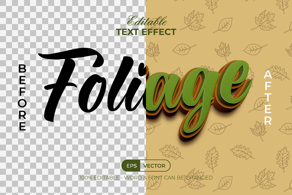 Foliage Text Effect Autumn Style, a Layer Style Add-On by Mockmenot (Photo 2 of 2)