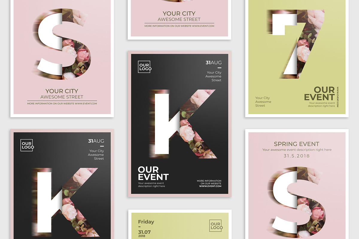 5 Floral Poster Flyer Pack, a Flyer Template by RCDesigns (Photo 1 of 6)