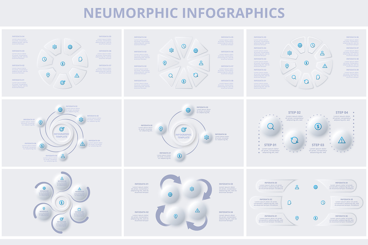 Neumorphic Presentation Template preview 8