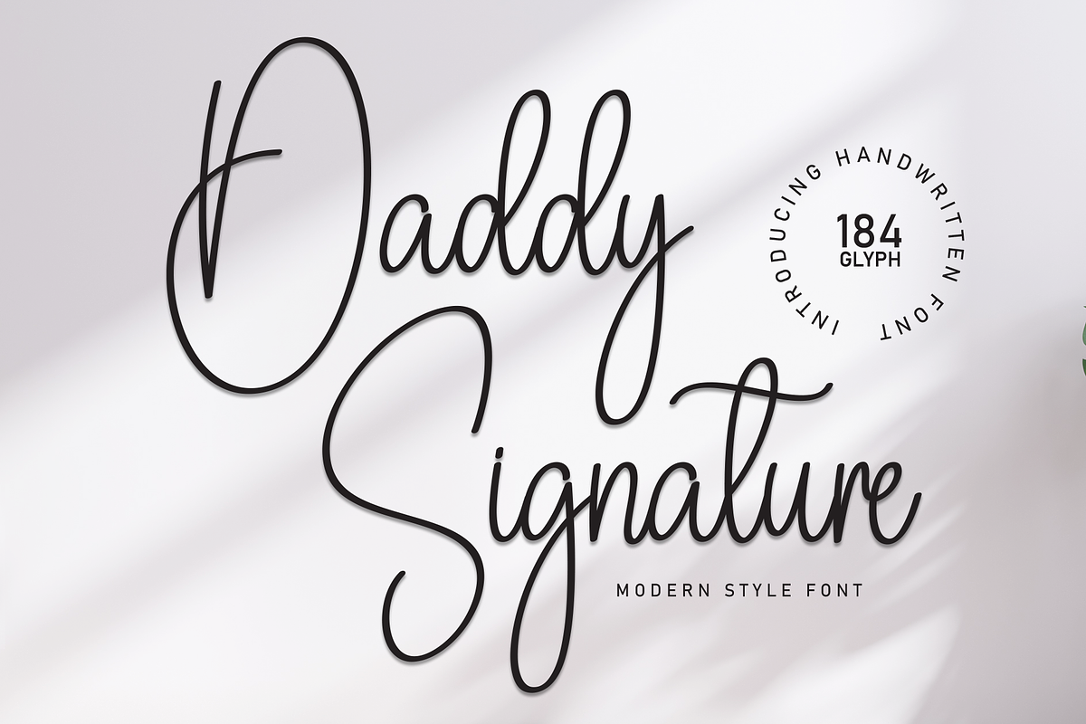 Daddy Signature | Script Font, a Handwritten Font by Scratchones (Photo 1 of 8)