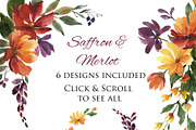 Watercolor Flowers, Burgundy & Gold, an Illustration by Graphic Blue Bird (Thumbnail 3 of 6)