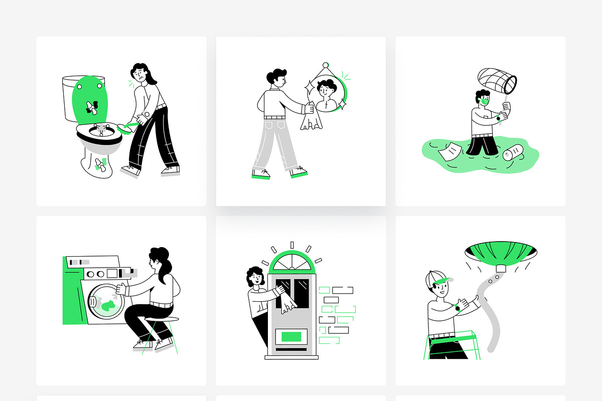 Cleaning Service Illustrations, a Person Illustration by Vectors Market (Photo 6 of 7)