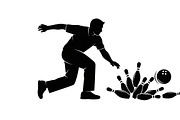 Dynamic bowling player silhouette, an Illustration by Amazin_art (Thumbnail 21 of 31)