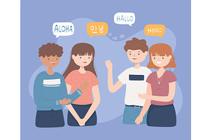 people, greetings hello, a Person Illustration by studiogstock