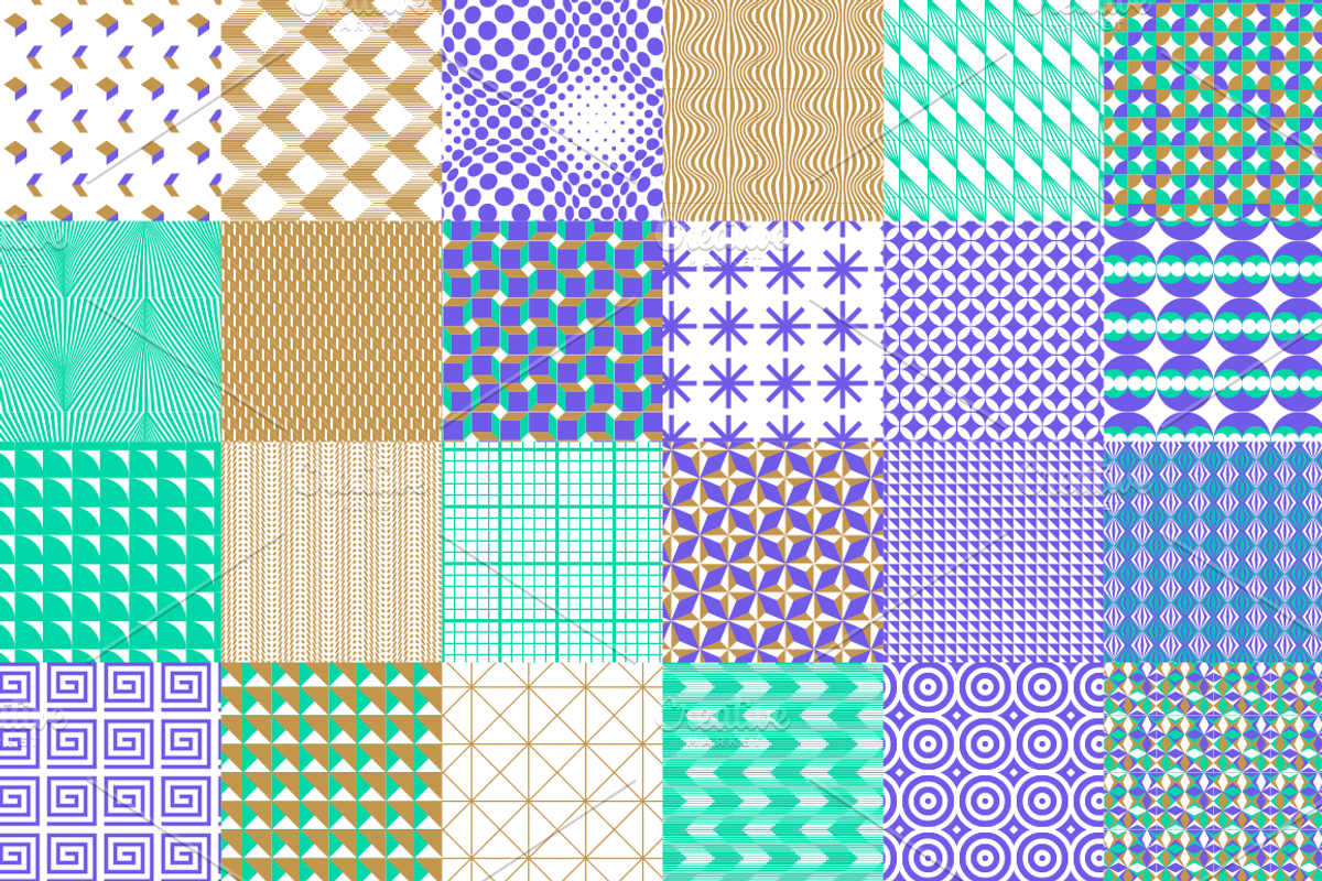 Geometric Fun 4 ~ 24 patterns, a Pattern Graphic by kloroform