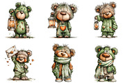 Whimsical Fluffy Teddy Bear Clipart, an Illustration by CraftArtStudio (Thumbnail 2 of 6)