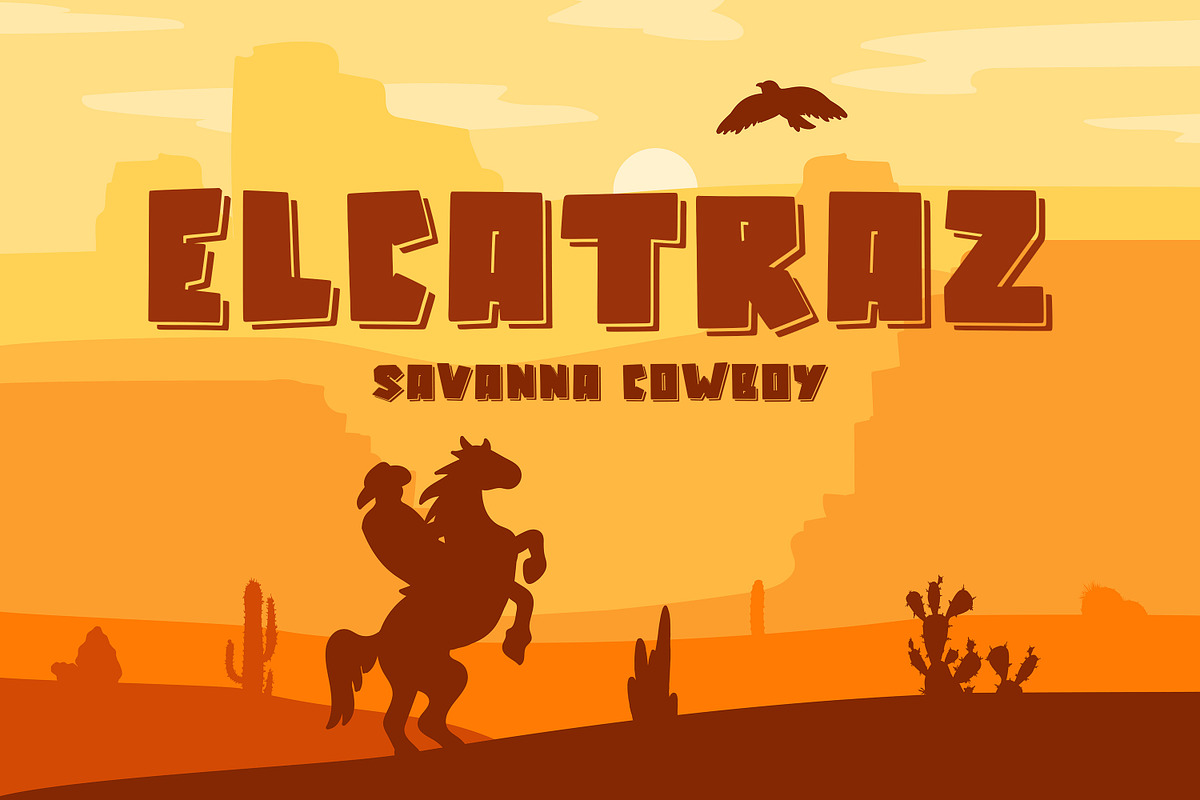 Elcatraz Family - Retro & Funny Font, a Sans Serif Font by Almarkhatype (Photo 12 of 12)