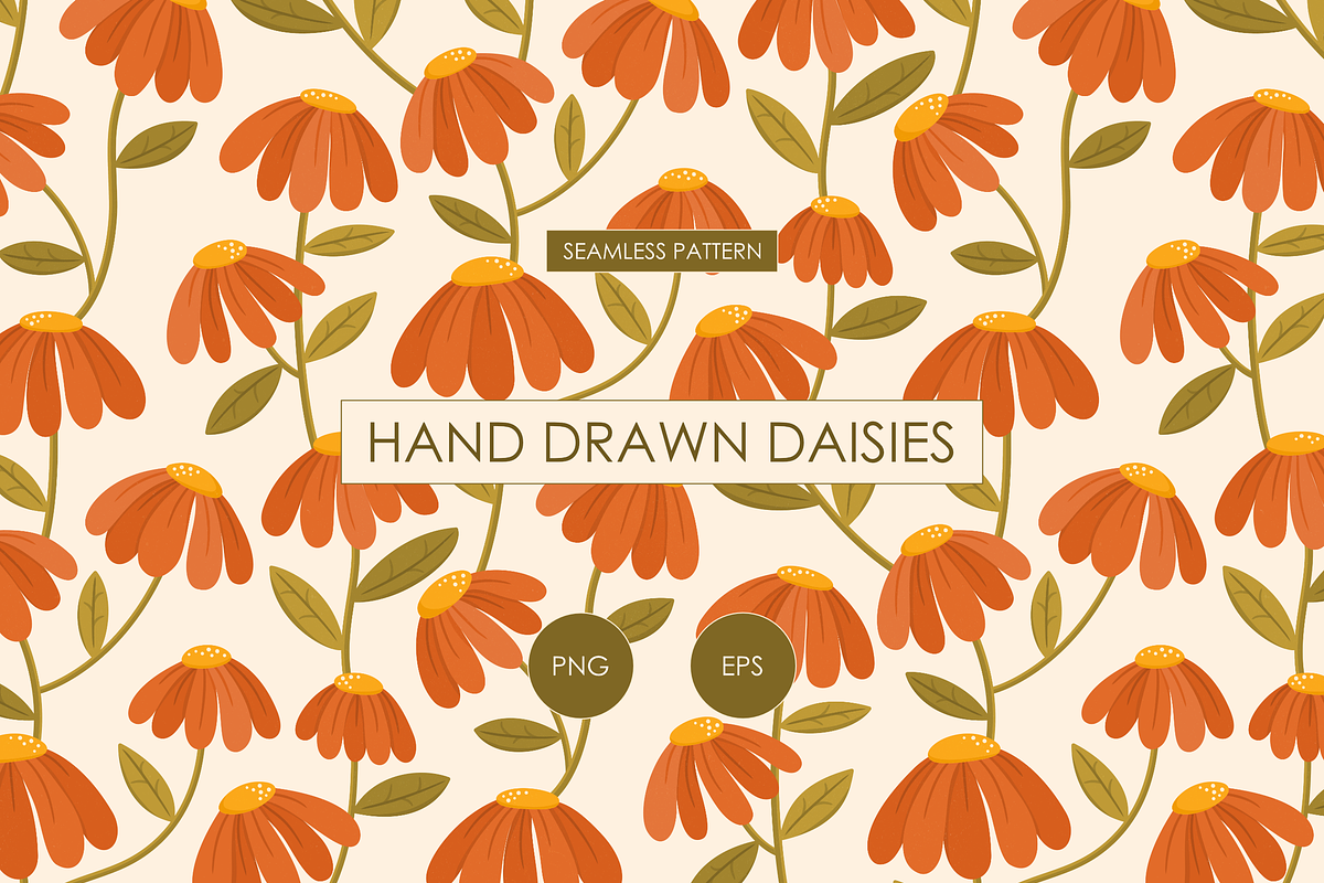 Climbing Daisies Seamless Pattern, a Pattern Graphic by HonestiesPrintS (Photo 1 of 3)