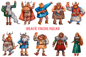 Viking Saga - Watercolor Clip Art