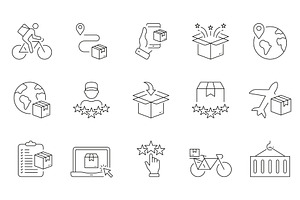 Online Store And Delivery Icons, an Object Illustration by Gentle Studio