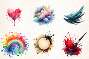 Watercolor Paint Splatter Clipart, an Illustration by DreamCafeArt (Thumbnail 3 of 7)