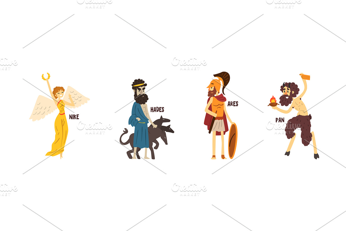 Greek God as Ancient Mythology and, a Person Illustration by TopVectors