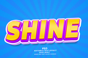 PSD Shine 3d Editable Text Effect, a Layer Style Add-On by TrueVector