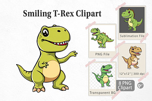 Smiling T-Rex Clipart, a Graphic by Artnoy
