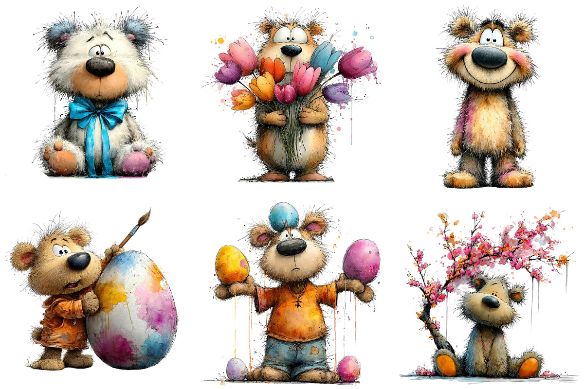 Easter Teddy Bear Clipart, an Illustration by DreamArtGraphic (Photo 4 of 5)