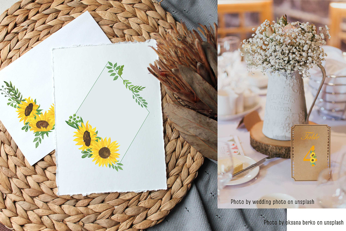 Sunflowers Watercolor Collection, an Illustration by Contes_de_fée (Photo 8 of 21)
