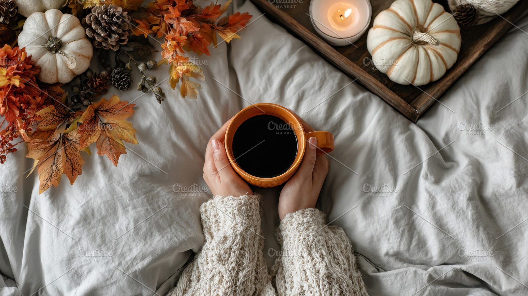Autumn morning with coffee, a Photo by Beautiful things
