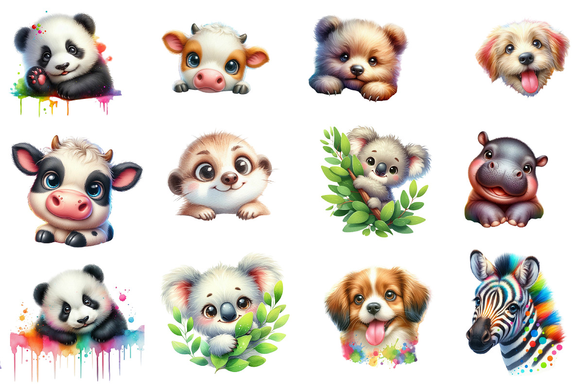 Funny Cute Animal Peeking clipart, an Illustration by Designworld (Photo 2 of 3)
