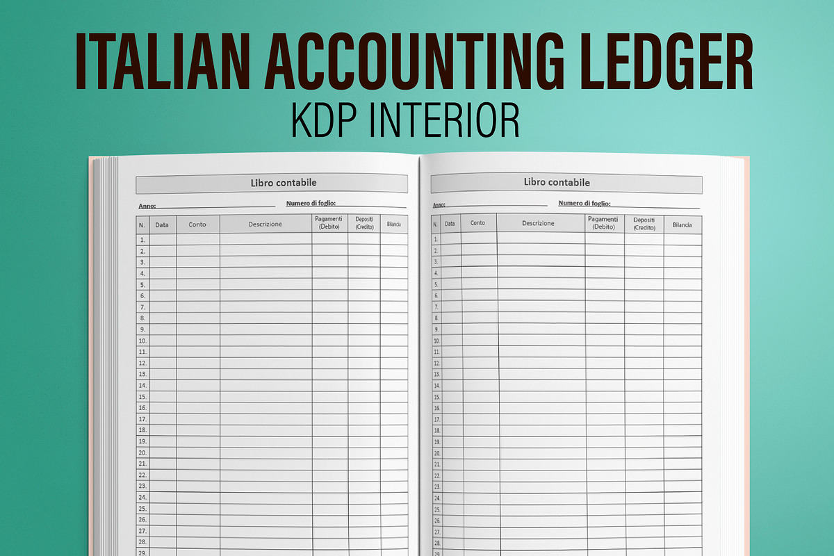 Italian Accounting Ledger Interior, a Templates & Theme by MatiArtShop (Photo 1 of 2)