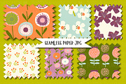 Retro Garden seamless patterns, an Illustration by Poppymoondesign (Thumbnail 6 of 7)
