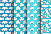 Clouds Seamless Doodle Patterns, a Pattern Graphic by Lukino (Thumbnail 2 of 5)