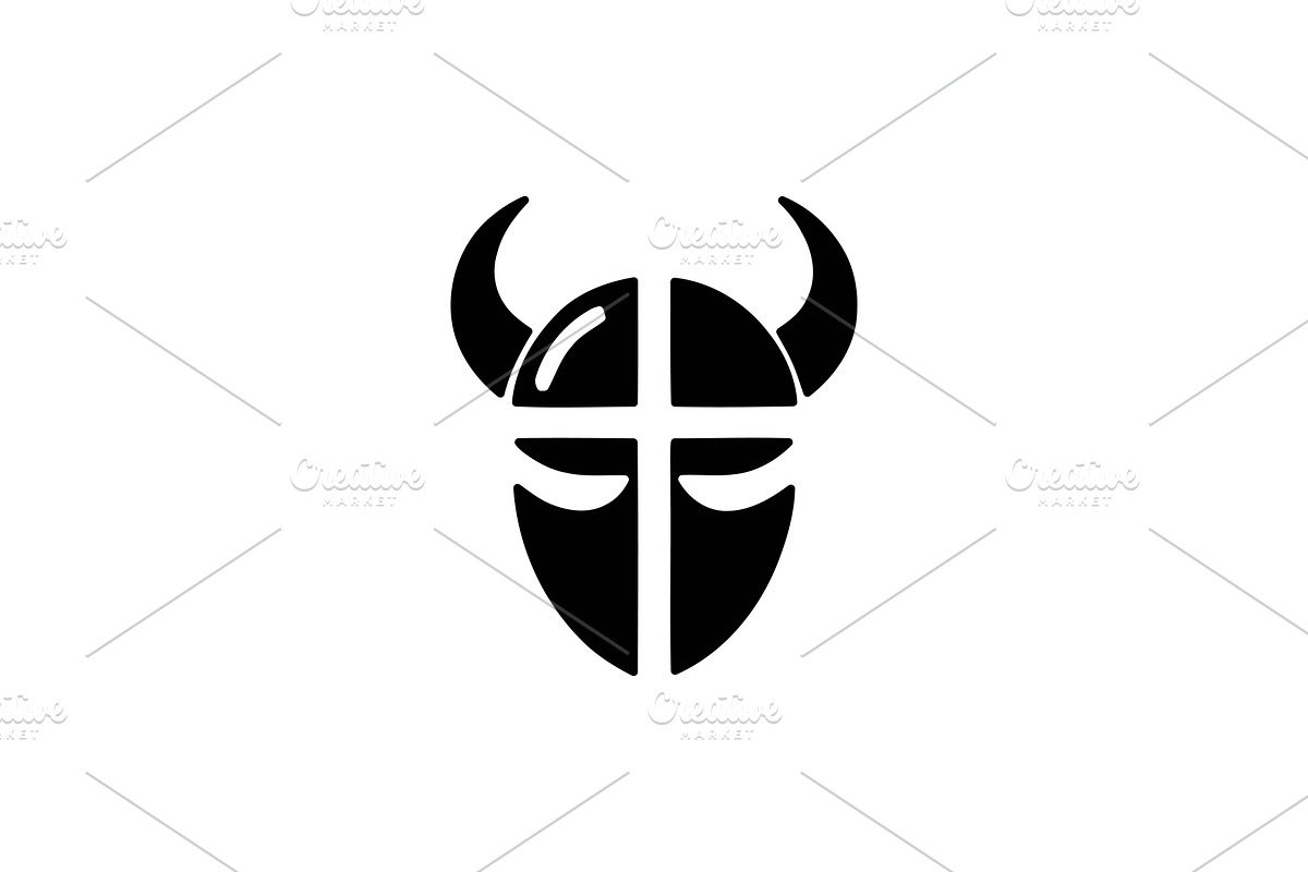 Viking helmet silhouette warrior, a Branding & Logo Template by Vectorium Studio (Photo 1 of 2)