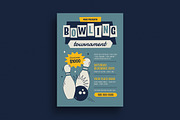 Retro Bowling Tournament Flyer, a Flyer Template by VectorVactory (Thumbnail 1 of 3)