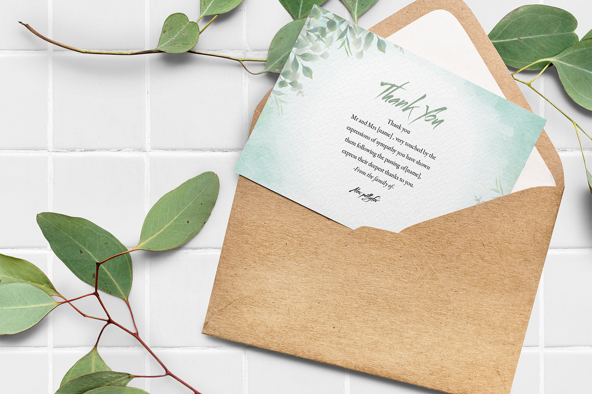 Floral Funeral Thank You Card, a Card Template by Template Shop (Photo 4 of 4)