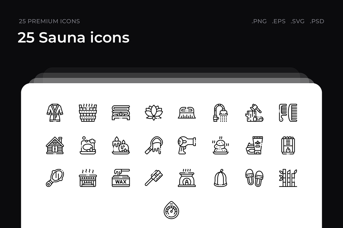 25 Sauna icons, an Outline Icon by Wencory (Photo 1 of 2)