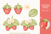 Strawberry - Cliparts Set, an Illustration by Estudio Daiane Barbosa (Thumbnail 2 of 10)